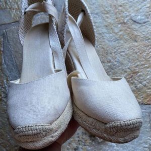 Soludos ivory espadrille wedges